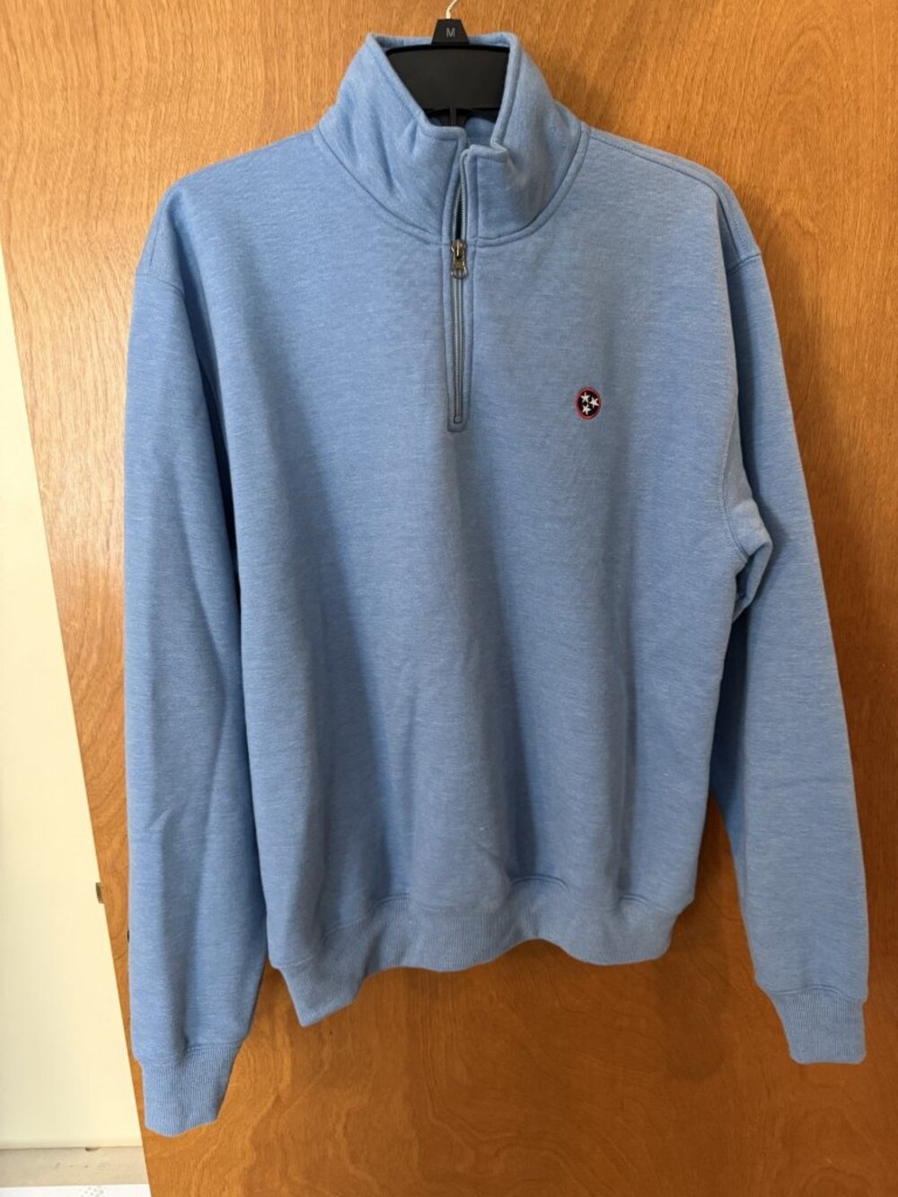 Volunteer Traditions Pullover Adult Medium Tri Star Lt Blue 1/4 Zip Long Sleeve
